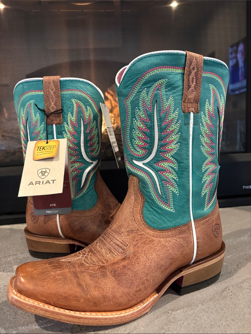 Ariat Futurity Colt Tan Patina Cenote,ATS,TEKstep cushion,cutter toe,Western